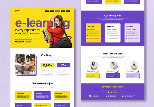 Modern E Learning Newsletter Design Template