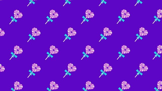 Loop Animated Background with Lollypops