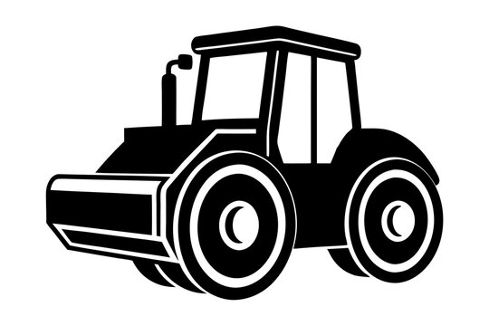 recommend clip art: Road construction Road Roller silhouette vector illustration