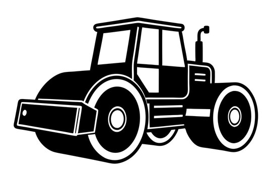 recommend clip art: Road construction Road Roller silhouette vector illustration