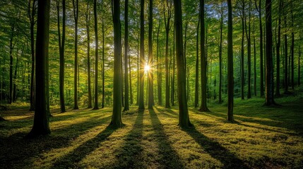 Obraz premium Verdant forests in peaceful ambiance