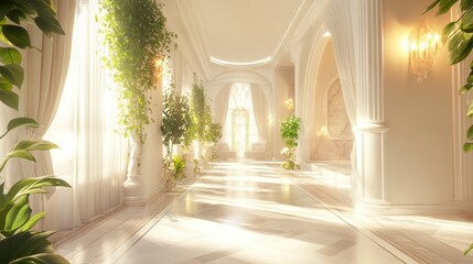 Naklejka premium Ethereal Elegance: A Serene Garden Oasis