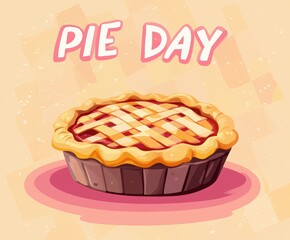 National Pie Day banner template design with copy space
