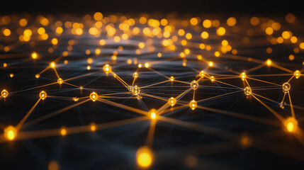 Fototapeta premium Abstract business connection of lines from nodes It is connected to endless nodes and represents the innovation of communication in the network.