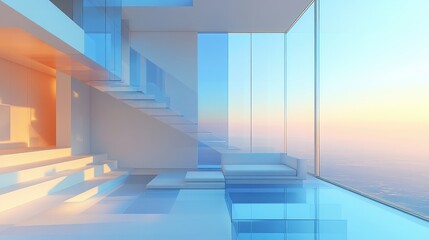 Obraz premium Innovative building design with virtual overlays