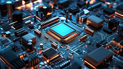 Obraz premium Close-up of a computer CPU.