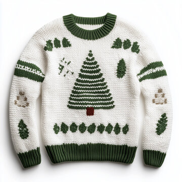 ungly christmas sweater isolated in white