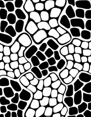 Abstract Pebble Pattern with Black and White