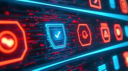 Obraz premium Cyber Security Data Protection System Check