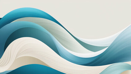 Obraz premium Abstract Wavy Background in Blue and Green Tones 