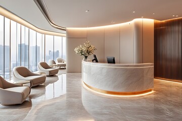 Hotel Reception with Circular Design Layout