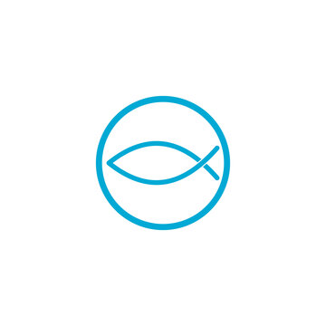 Christian Jesus fish icon isolated on transparent background