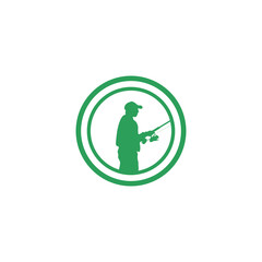 Fisherman icon isolated on transparent background