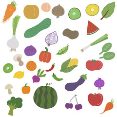 vegetables and fruits seamless pattern