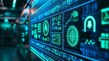 Naklejka premium Futuristic Digital Interface Dashboard