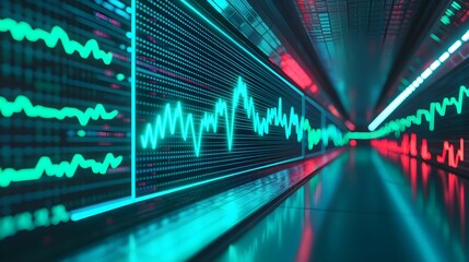 Fototapeta premium Futuristic Stock Market Data Tunnel