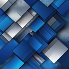 Fototapeta premium An abstract composition featuring layers of blue, gray, and silver geometric shapes with a modern aesthetic.