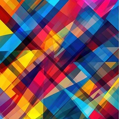 Obraz premium Vibrant abstract composition showcasing a dynamic interplay of colors and geometric shapes.