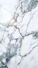 Elegant White and Grey Marble Texture with Golden Veins: High-Resolution Background