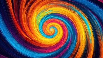 Obraz premium Vibrant swirl of colorful abstract art with dynamic spiral patterns
