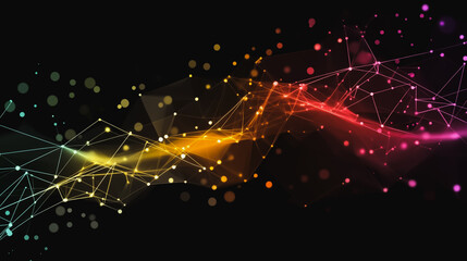 Abstract business connection of lines from nodes It is connected to endless nodes and represents the innovation of communication in the network.