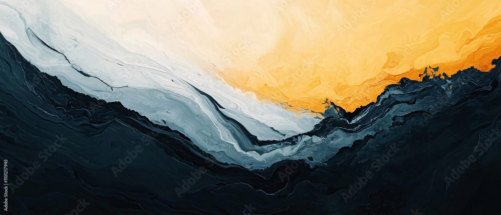 Poster an abstract composition of vibrant colors blending together, creating a visually stunning artistic p