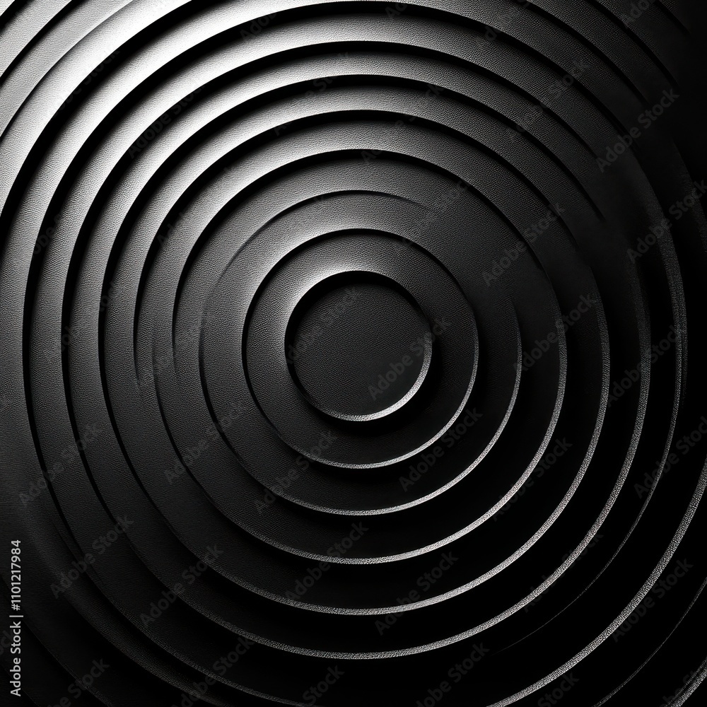 Poster a captivating close-up of textured black circular patterns creating a striking visual effect.