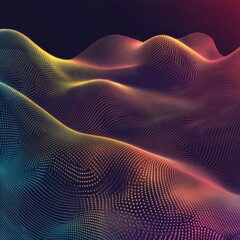 Colorful abstract waveforms create a mesmerizing visual experience, with vibrant gradients and intricate patterns.