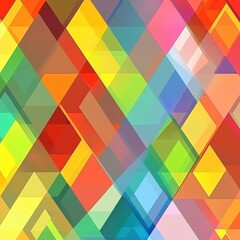 Fototapeta premium A vibrant abstract pattern featuring colorful diamond shapes and geometric designs in a kaleidoscope of hues.