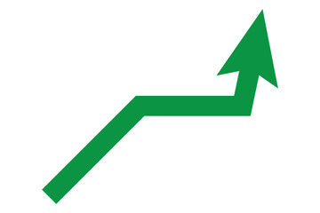 Green arrow graph line chart moving up concept of stock market business growth transparent png file