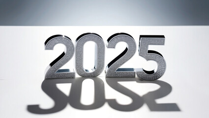 2025 Numbers pop up card with bold, sparkling "2025" numbers that stand tall in 3D for new year celebration