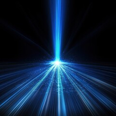 Obraz premium A stunning burst of blue laser light beams radiating from a central point against a black background.