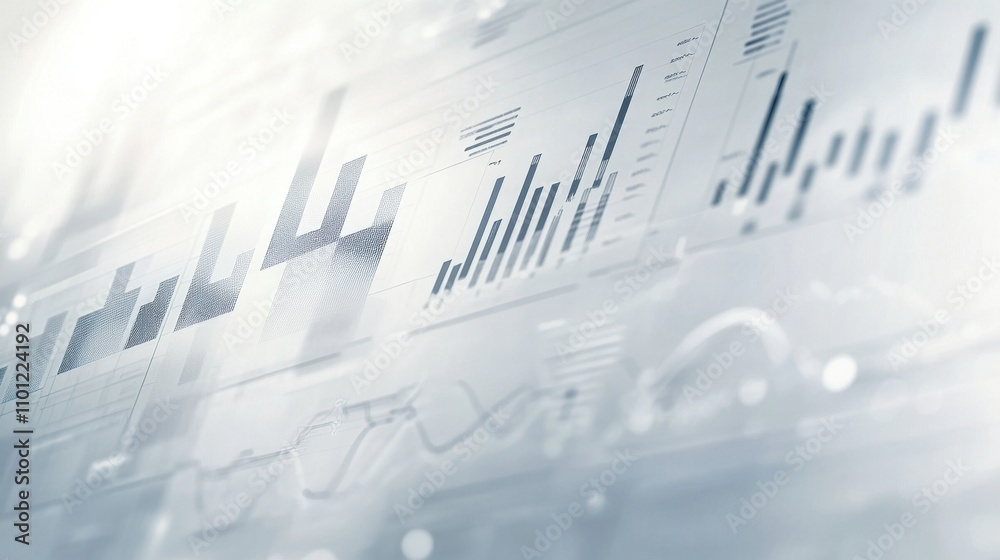 Aufkleber abstract data visualization with graphs and charts representing analytics and trends.