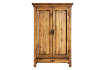 Cozy rustic wooden wardrobe for home interior and storage solutions