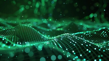 Abstract Green Digital Landscape