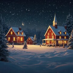 Fototapeta premium Christmas night in the city