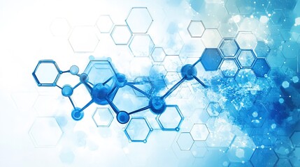 Fototapeta premium Abstract background with hexagons and connection lines for medical
