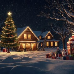 Fototapeta premium Christmas night in the city