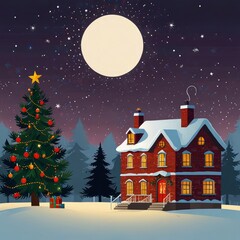 Fototapeta premium Christmas night in the city