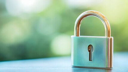 Fototapeta premium Padlock Security Concept Green Background