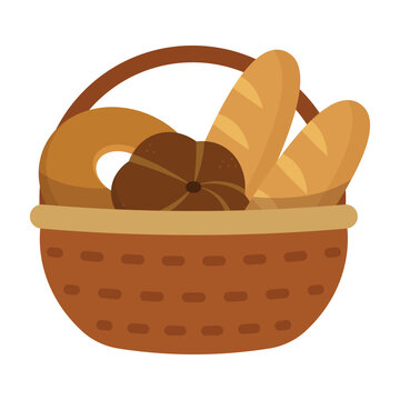 Bakery Bread Basket Illustration - 01