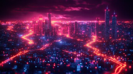 Fototapeta premium innovation that is isometric a secure wireless connection big data connection technology and a smart city are all interconnected high speed lines are also mentioned the idea of what lies ahea