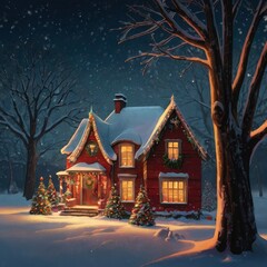 Fototapeta premium Christmas night in the city