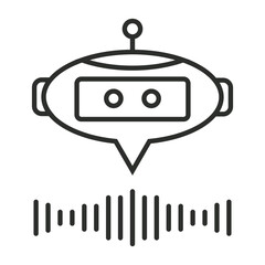 Obraz premium Chat bot outline icon, editable vector illustration and transparent graphic element. Isolated on white background