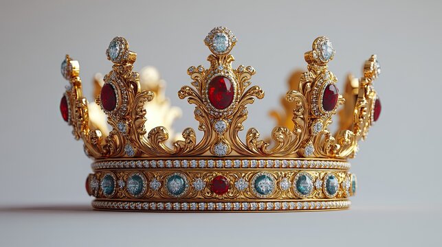isolated on white this detailed model of the king s royal crown is perfect for regal themed graphics and event decoration