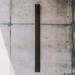 Metal Ruler on Concrete Wall: Minimalist Architectural Detail