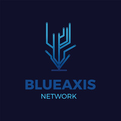 Fototapeta premium Blue Axis Gradient Line Logo