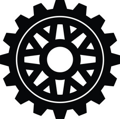 Obraz premium Black Gear Icon on White Background