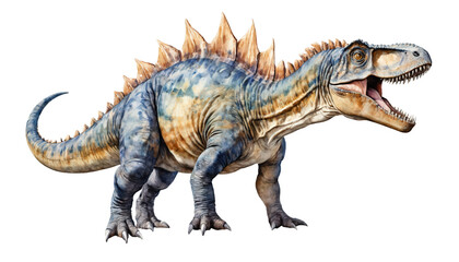 Obraz premium Watercolor painting of a dinosaur from the Cretaceous era isolated on white background.