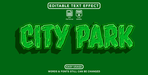 City park editable font graphic effect style